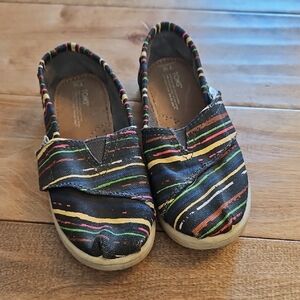 Toms Kids Moccasins with Multicolor Stripes